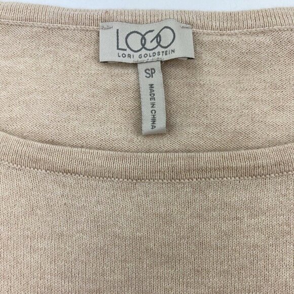 LOGO Lori Goldstein Womens SweaterTunic Top SP Cashmere Blend Lace Long Sleeve - Picture 7 of 8